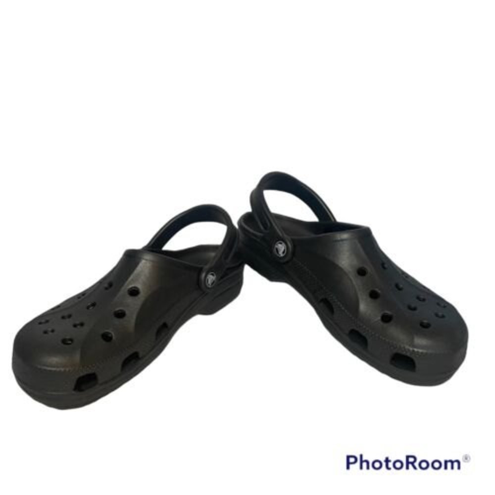 Crocs Black Unisex Womens 9 Mens 7 Bayaband  Logo Motion Clogs Water sho…